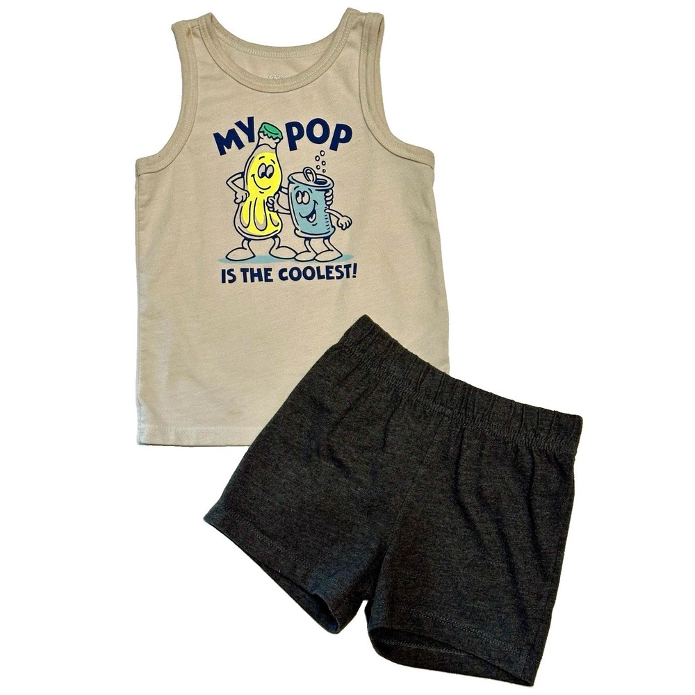 Garanimals Toddler Boy 18M 2 Piece Tank Shorts Outfit Set My Pop Is The Coolest